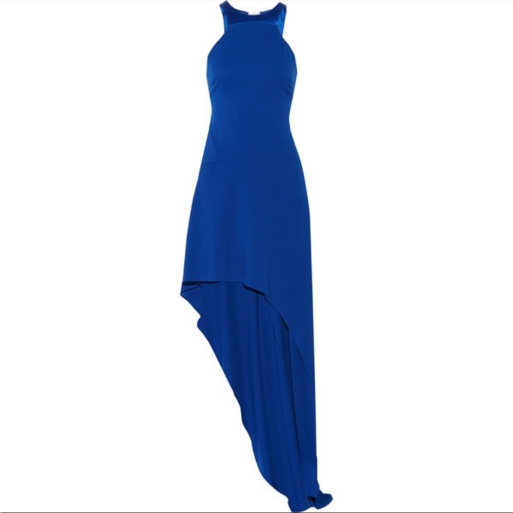 Halston Heritage Asymmetrical High-Low Royal Blue Dress